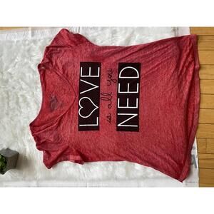 Rocker Girl All Access Entertainment Red V-Neck T-Shirt XL